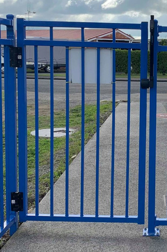 Gate at Playcentre with self-closing-hinges-and-magna-latch