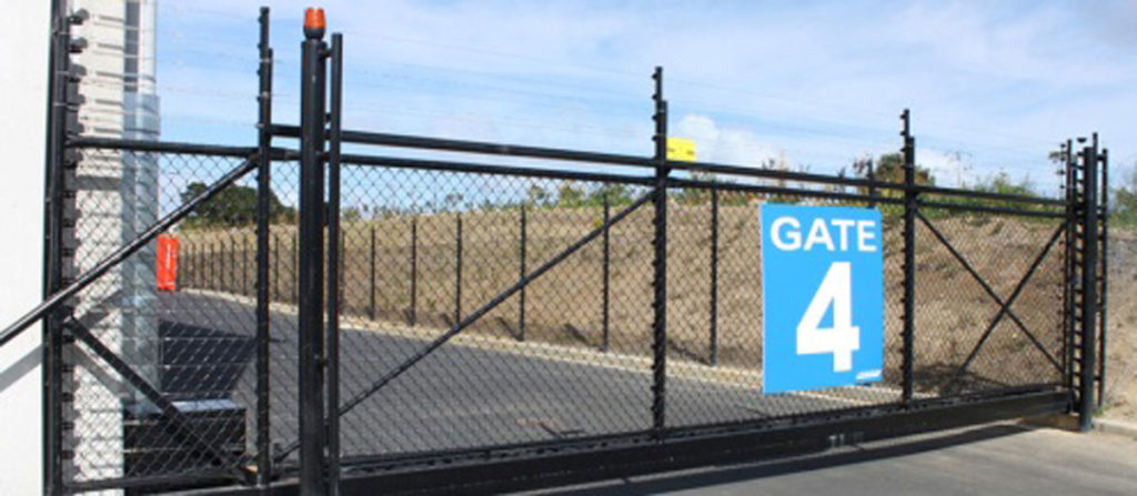 cantilever gate black mesh